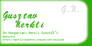 gusztav merkli business card